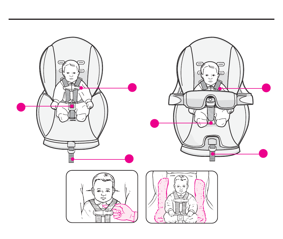 Point models overhead shield models, Placing child in child restraint | Graco ComfortSport ISPC099BA User Manual | Page 19 / 92