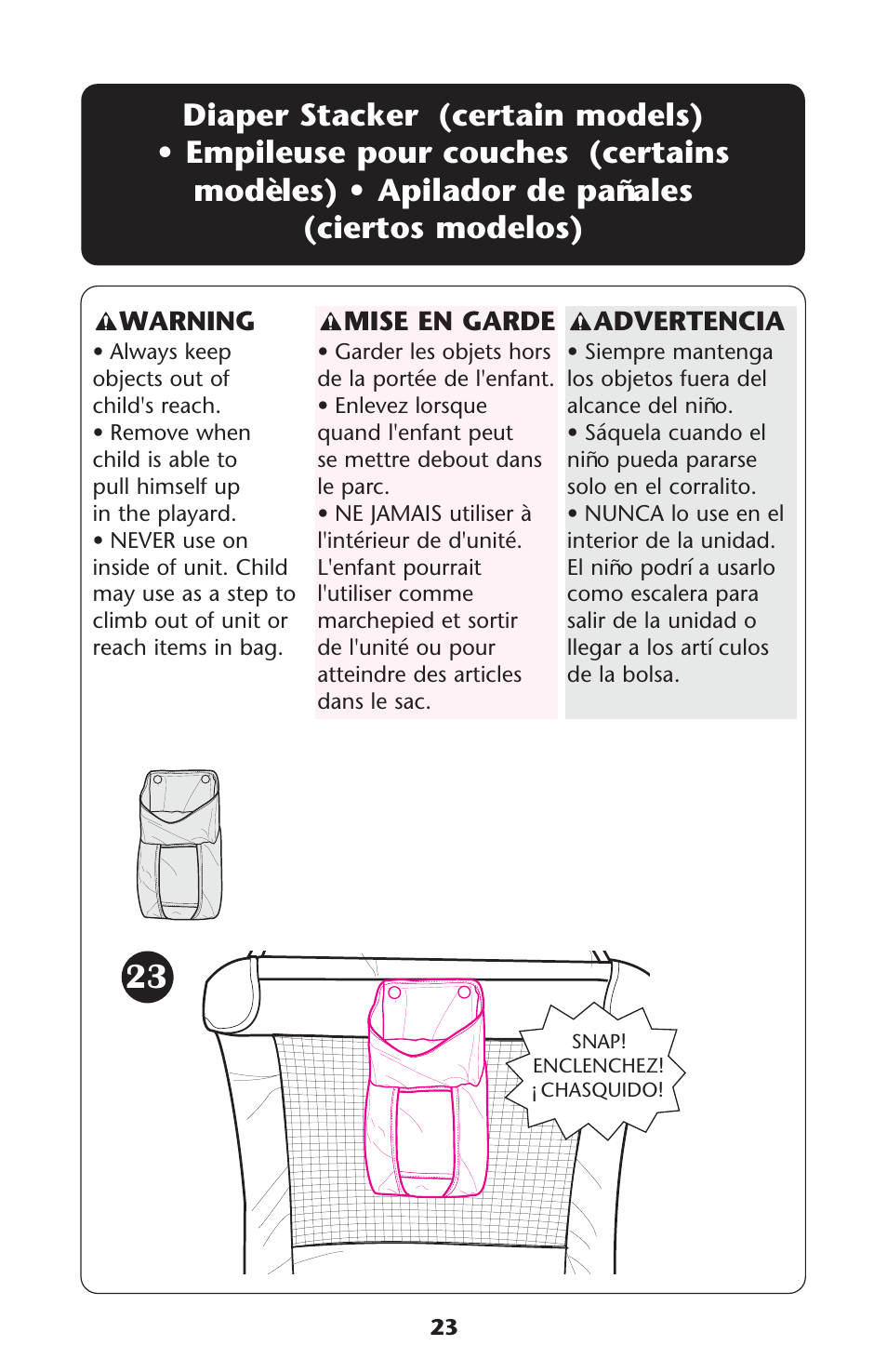 Graco Pack 'n Play 9351RSH User Manual | Page 23 / 28