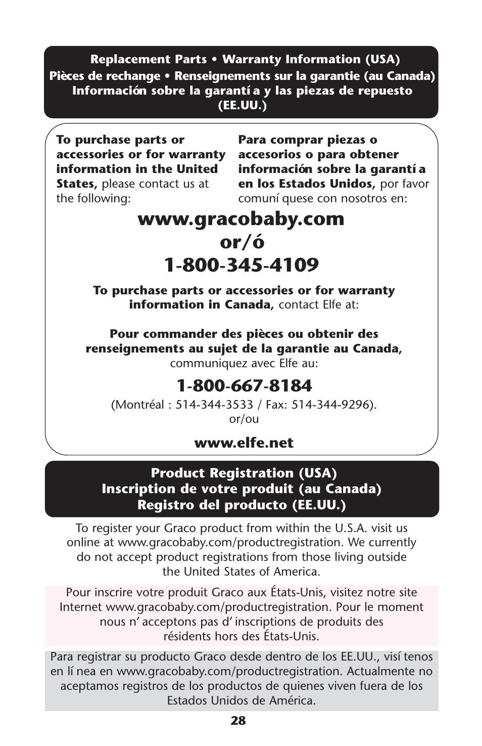 Graco Pack 'n Play 9351RSH User Manual | Page 28 / 28