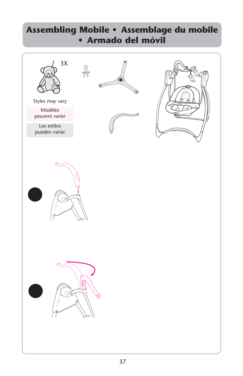 Ssembling s | Graco Lovin' Hug 1760954 User Manual | Page 37 / 48