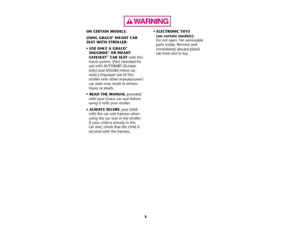 Graco ISPA089AE User Manual | Page 3 / 111