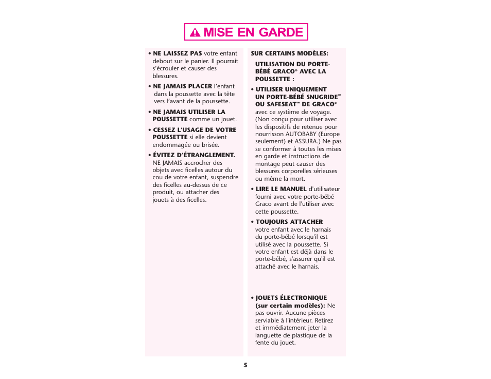 Graco ISPA089AE User Manual | Page 5 / 111