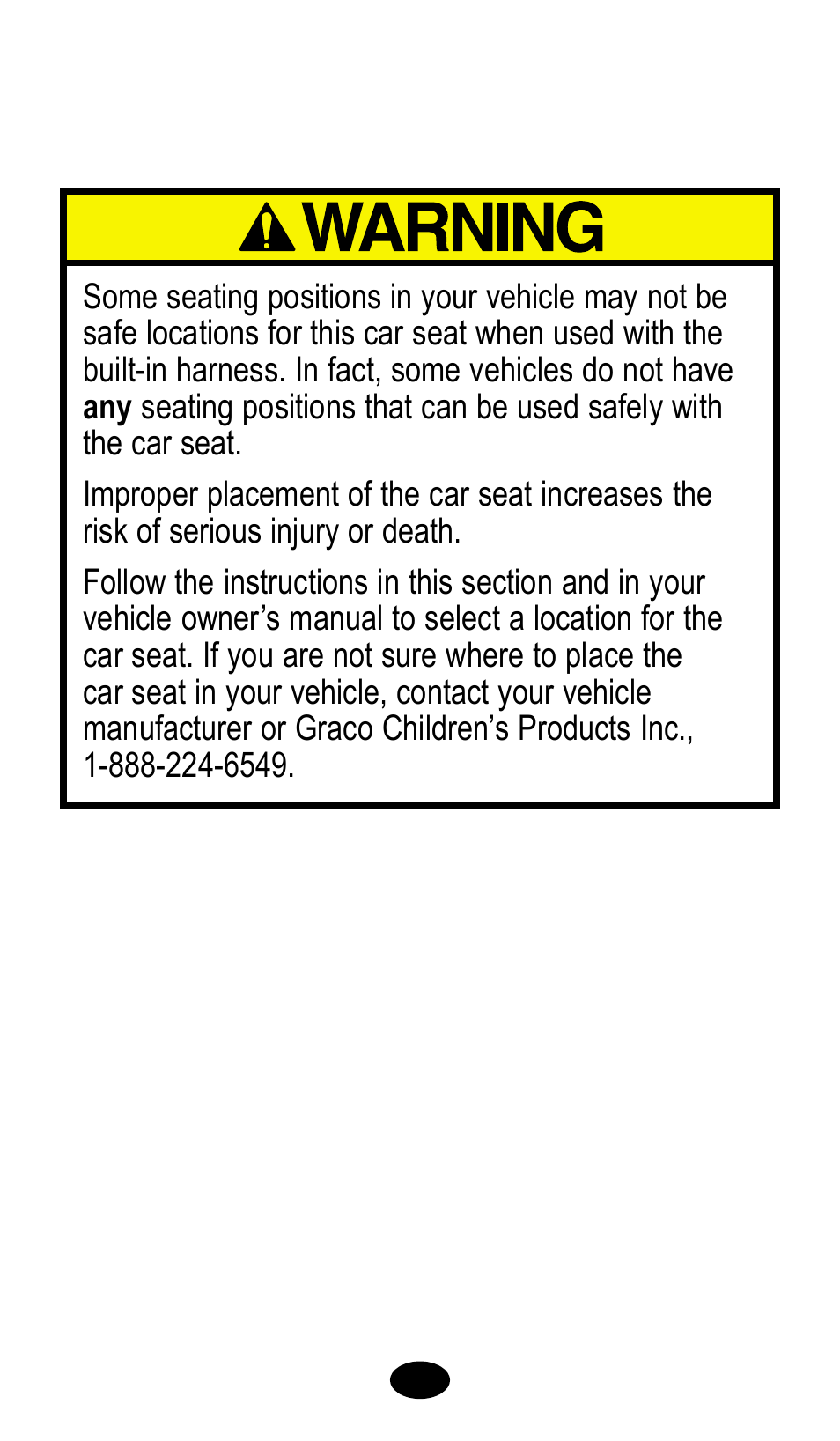 2 selecting a suitable location for the car seat | Graco 8482 User Manual | Page 21 / 56