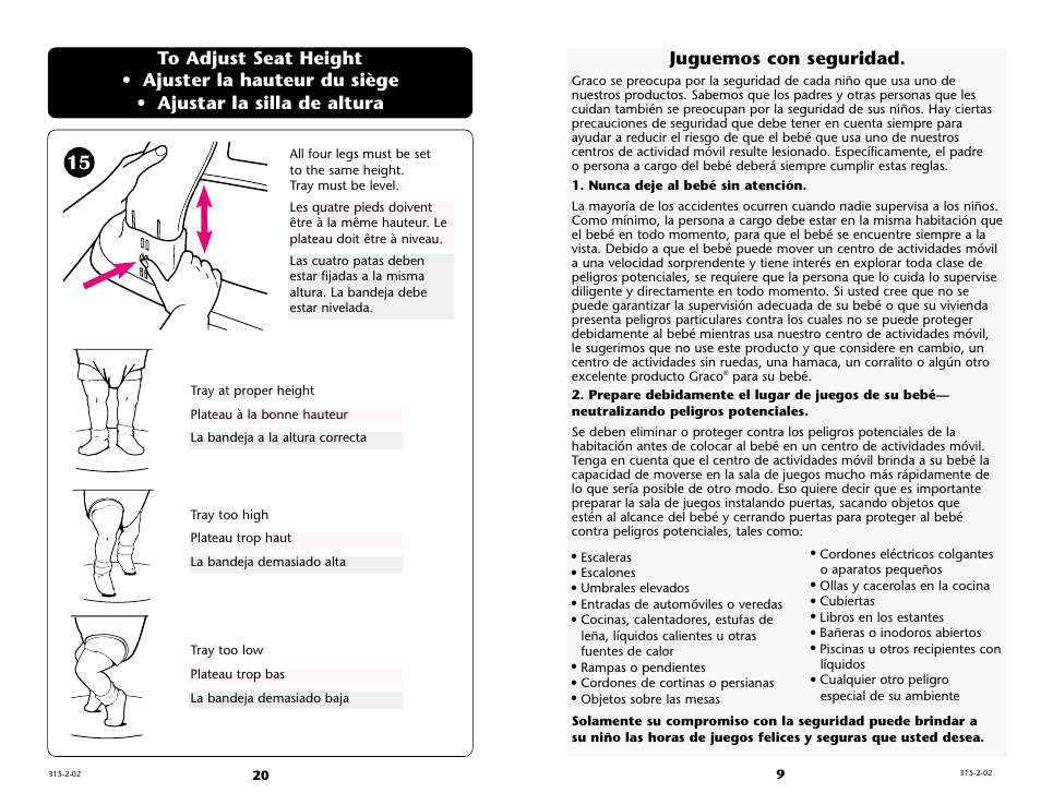 Juguemos con seguridad | Graco 4511 User Manual | Page 20 / 28