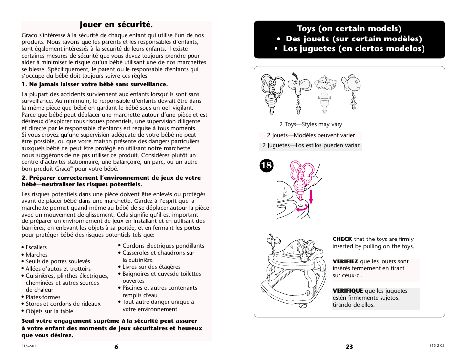 Jouer en sécurité | Graco 4511 User Manual | Page 23 / 28