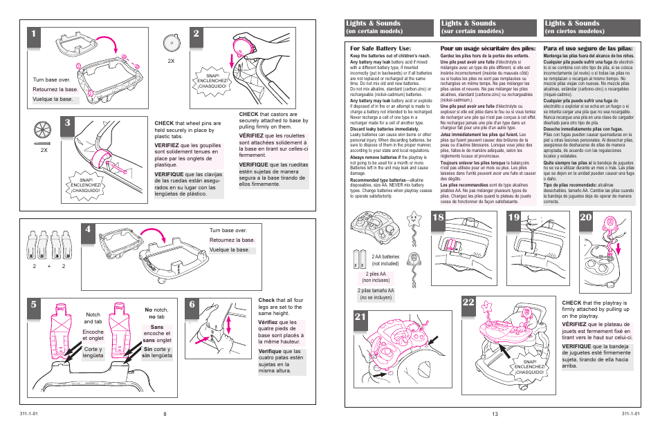 Lights & sounds | Graco 4530 & 4540 User Manual | Page 8 / 20