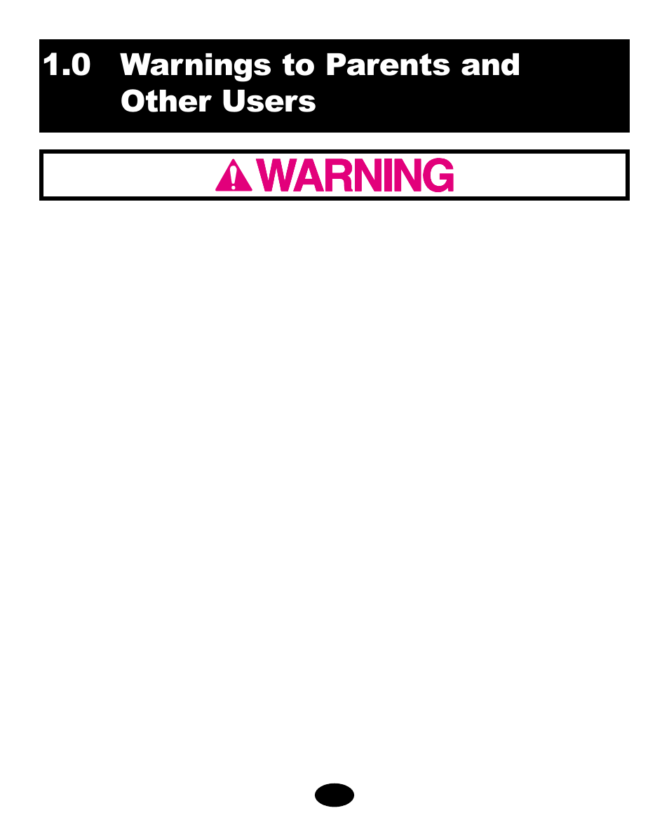 0 warnings to parents and other users | Graco 6900 User Manual | Page 36 / 112