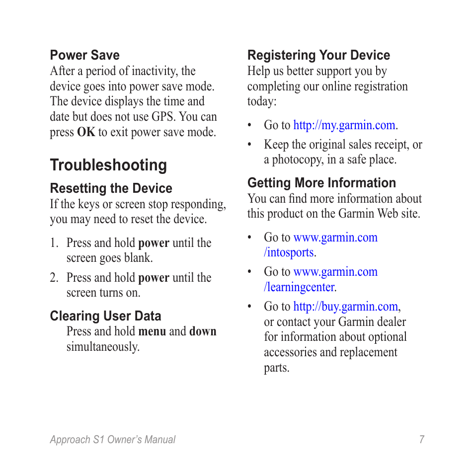Troubleshooting | Graco APPROACH S1 User Manual | Page 9 / 12