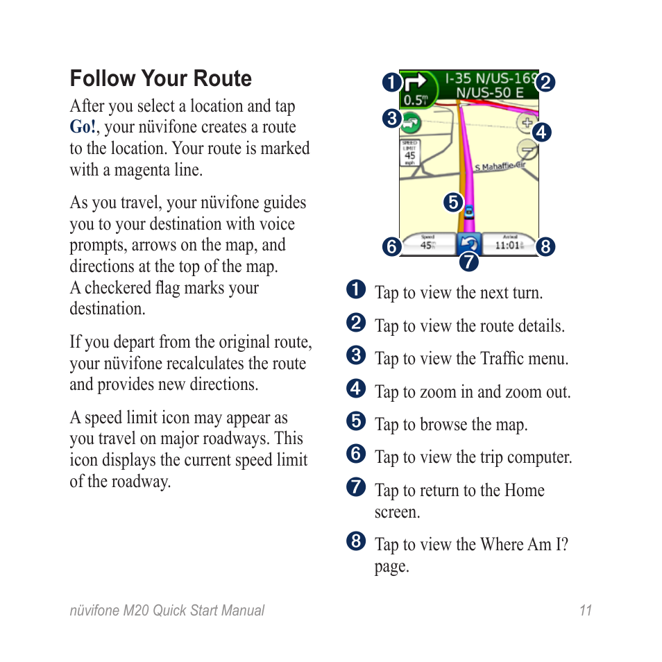 Follow your route | Graco NVIFONE M20 User Manual | Page 11 / 28