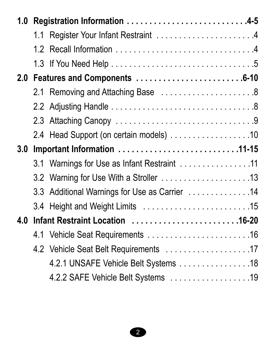 Graco 8474 User Manual | Page 2 / 66