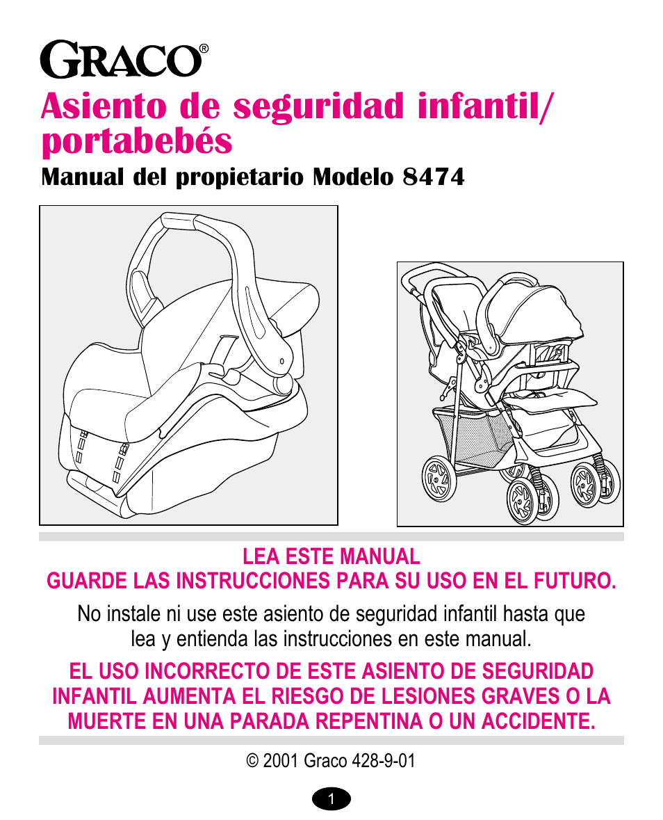 Asiento de seguridad infantil/ portabebés | Graco 8474 User Manual | Page 34 / 66