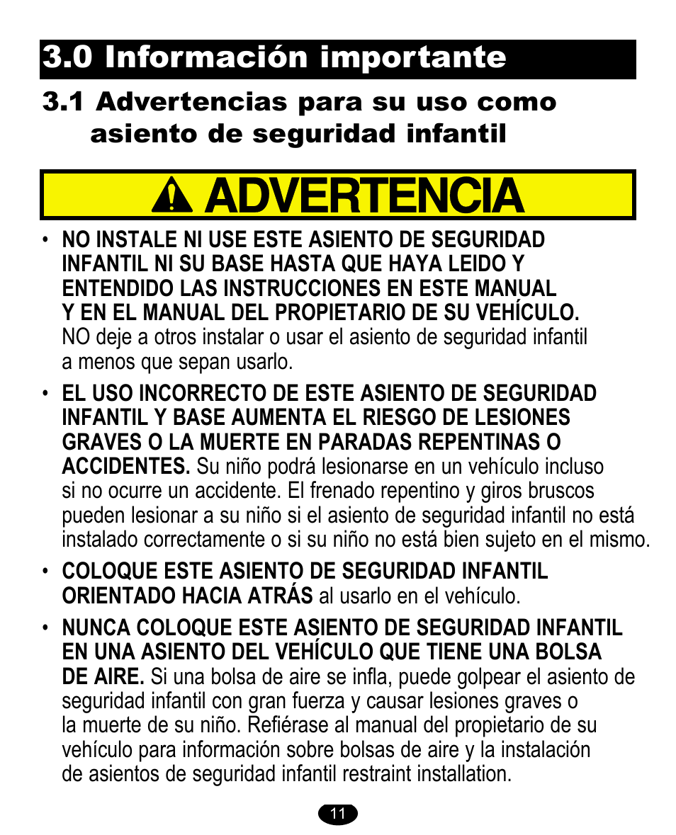 0 información importante | Graco 8474 User Manual | Page 44 / 66