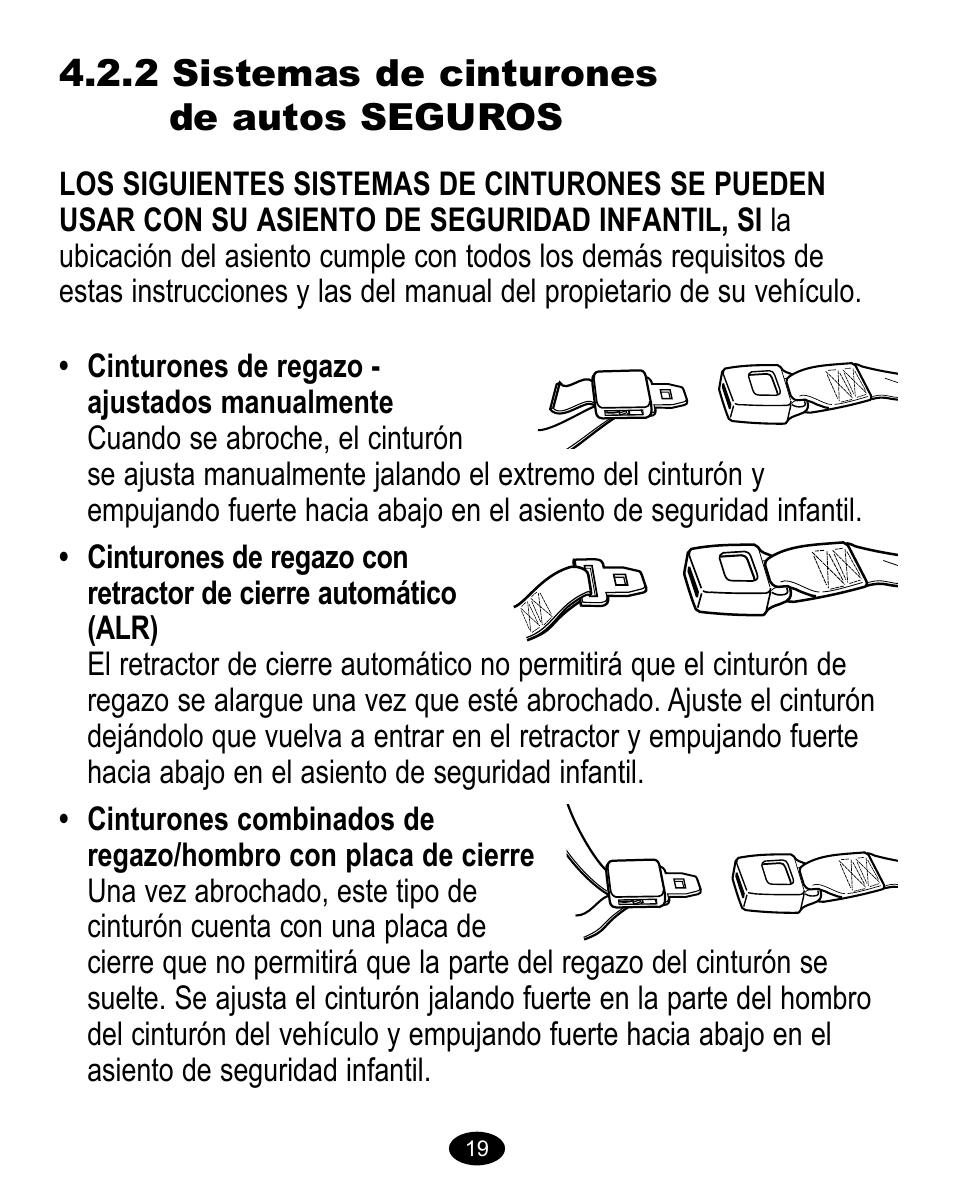 2 sistemas de cinturones de autos seguros | Graco 8474 User Manual | Page 52 / 66