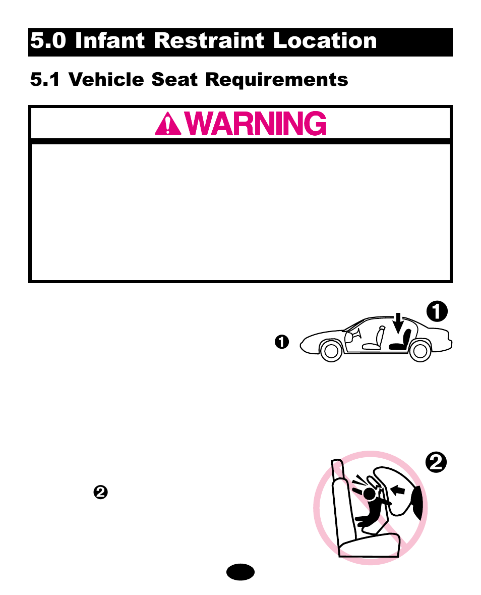 0 infant restraint location | Graco ISPA008AA User Manual | Page 61 / 130