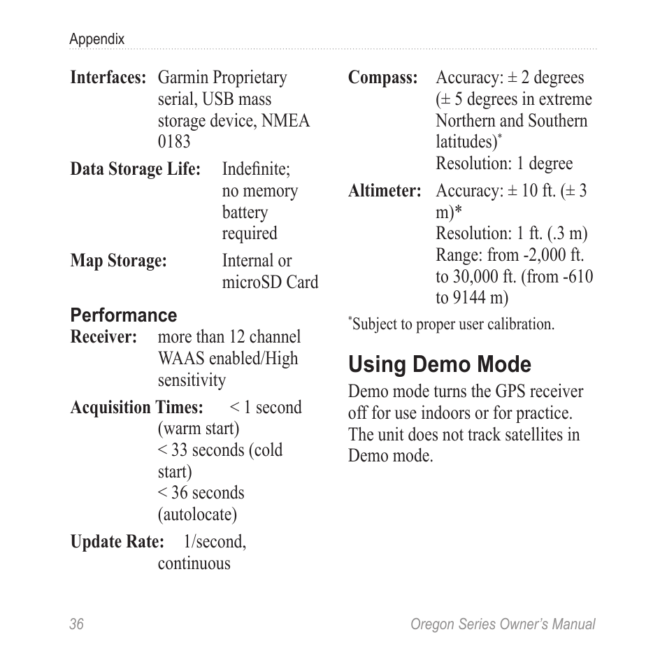 Using demo mode | Garmin Oregon 450 User Manual | Page 42 / 52