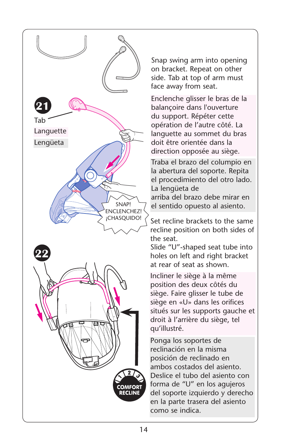 Graco Silhouette Swing User Manual | Page 14 / 44