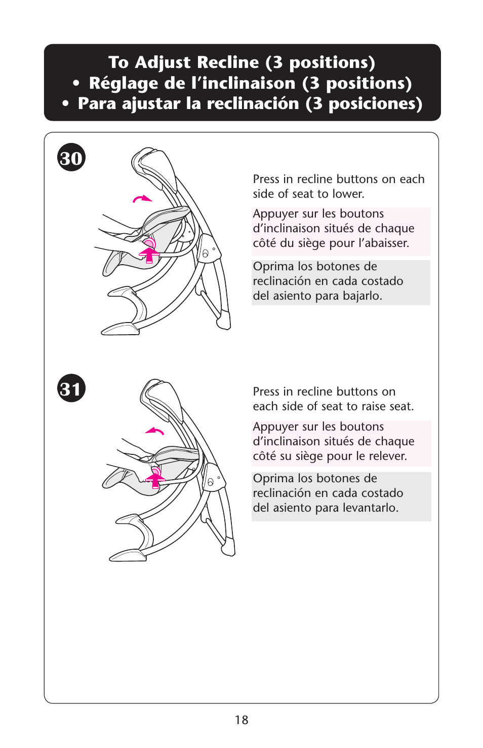 Graco Silhouette Swing User Manual | Page 18 / 44