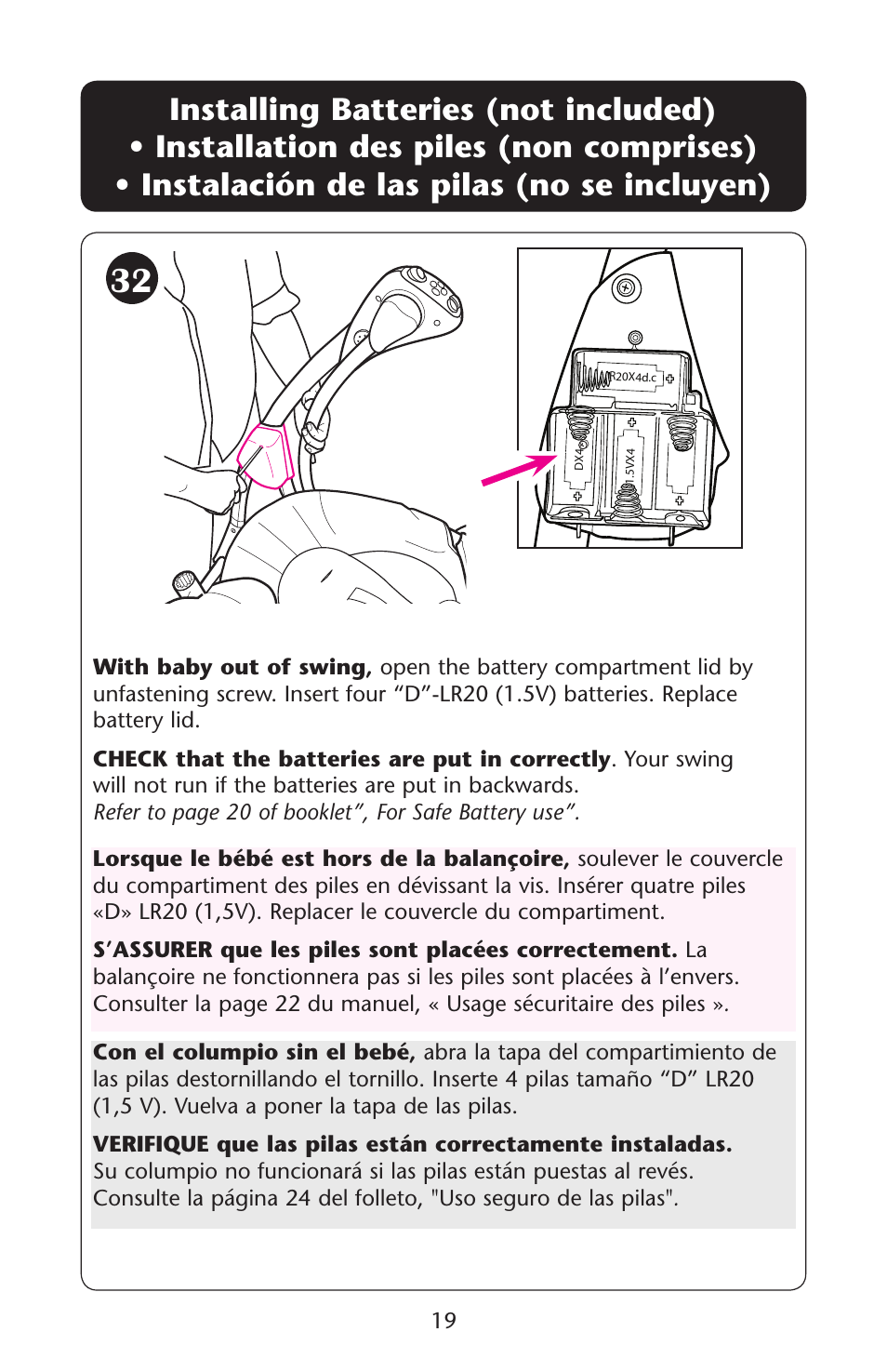 Graco Silhouette Swing User Manual | Page 19 / 44