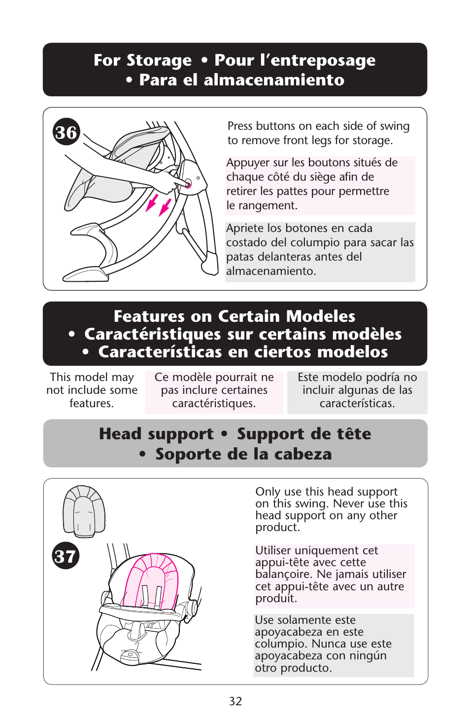 Graco Silhouette Swing User Manual | Page 32 / 44