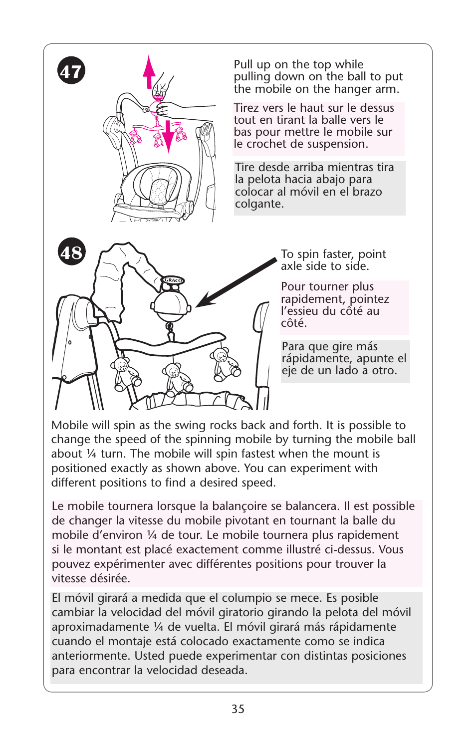 Graco Silhouette Swing User Manual | Page 35 / 44