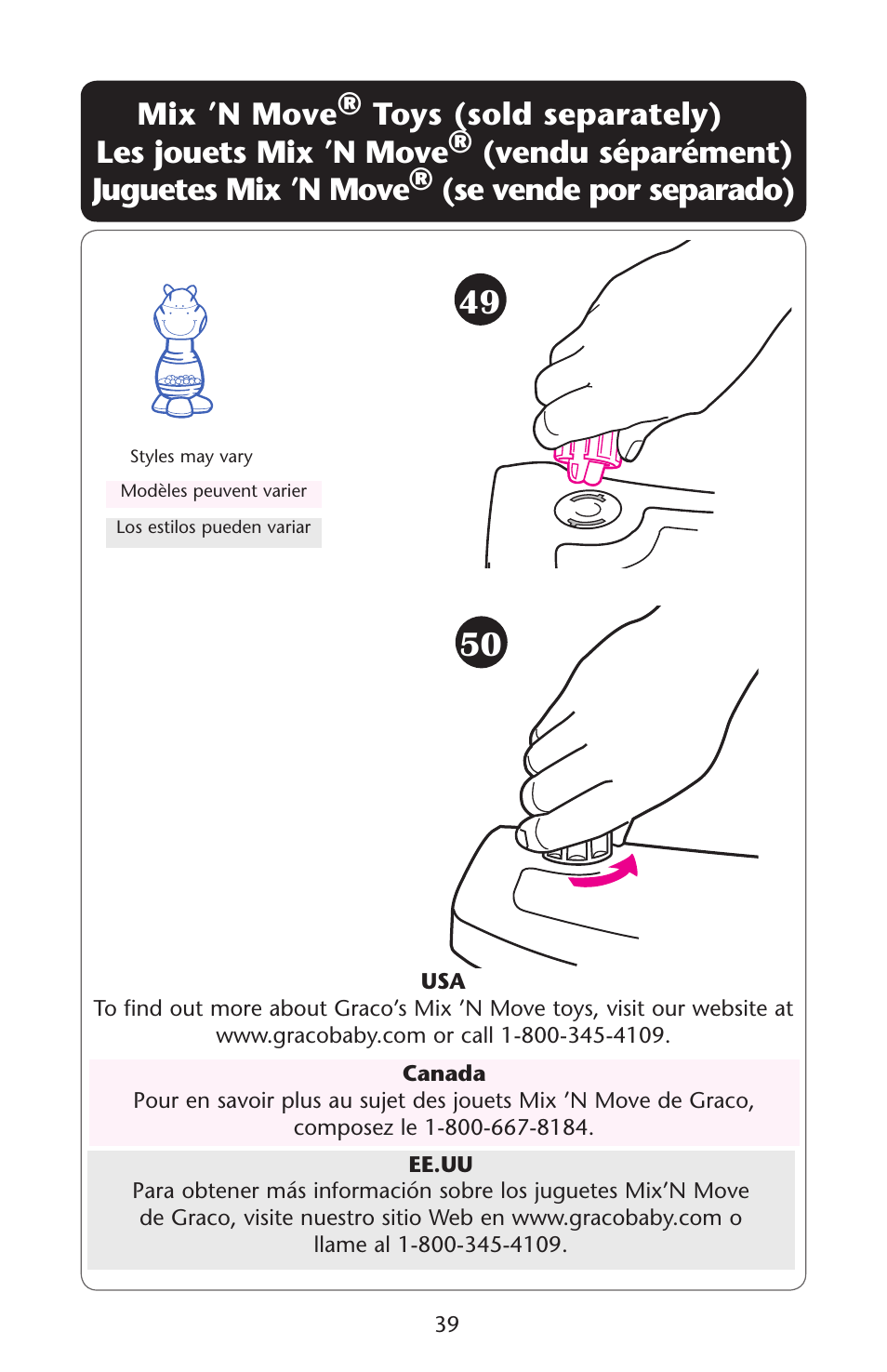 Graco Silhouette Swing User Manual | Page 39 / 44