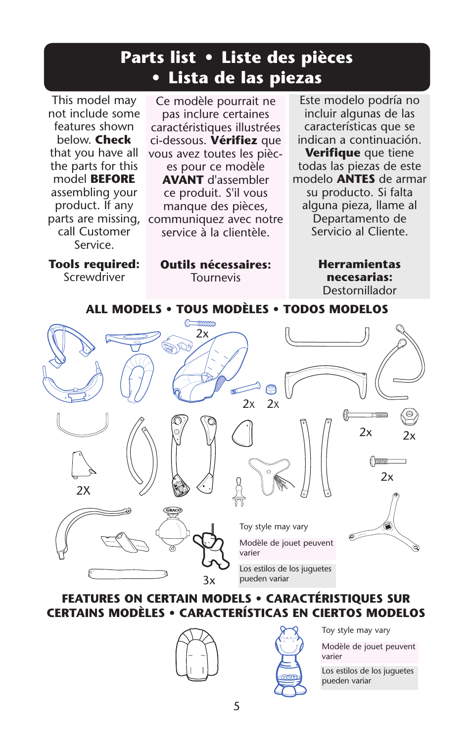 Graco Silhouette Swing User Manual | Page 5 / 44