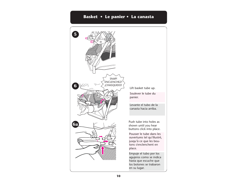 66a 5, Basket • le panier • la canasta | Graco ISPA237AA User Manual | Page 10 / 136