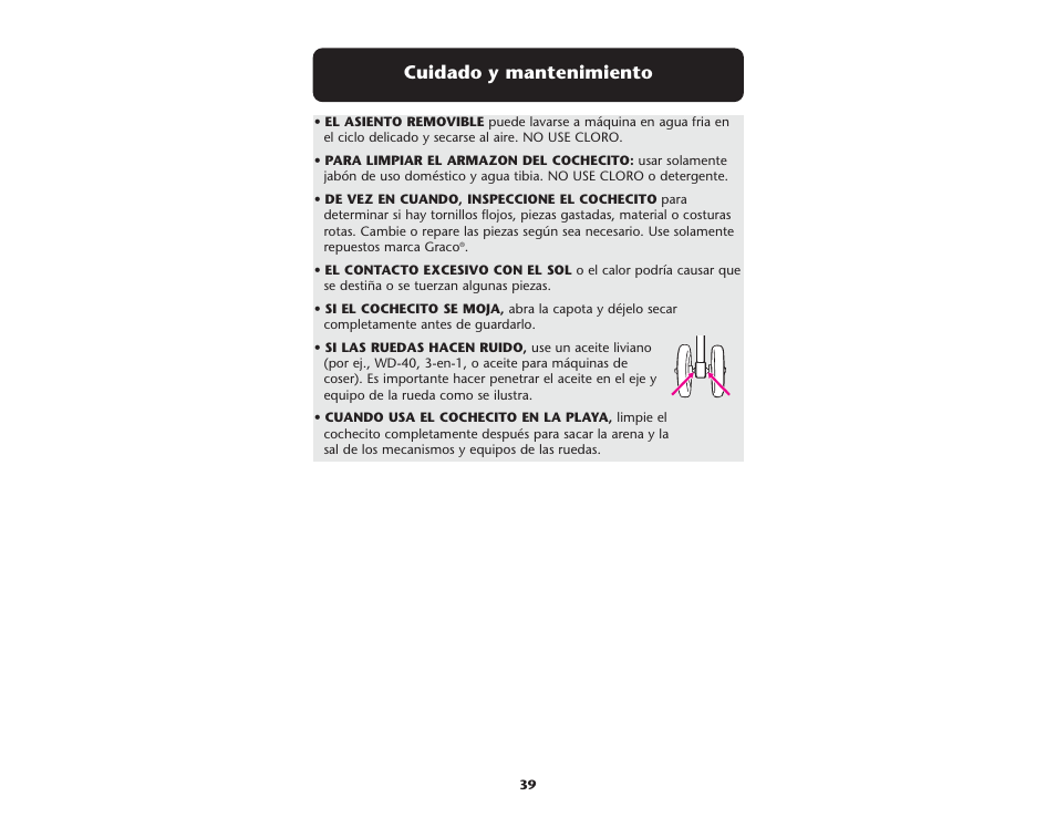 Cuidado y mantenimiento | Graco ISPA237AA User Manual | Page 39 / 136