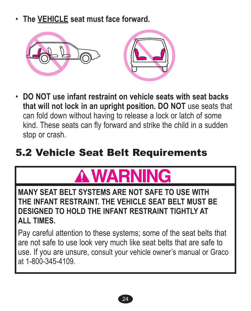 2 vehicle seat belt requirements | Graco ISPA237AA User Manual | Page 64 / 136