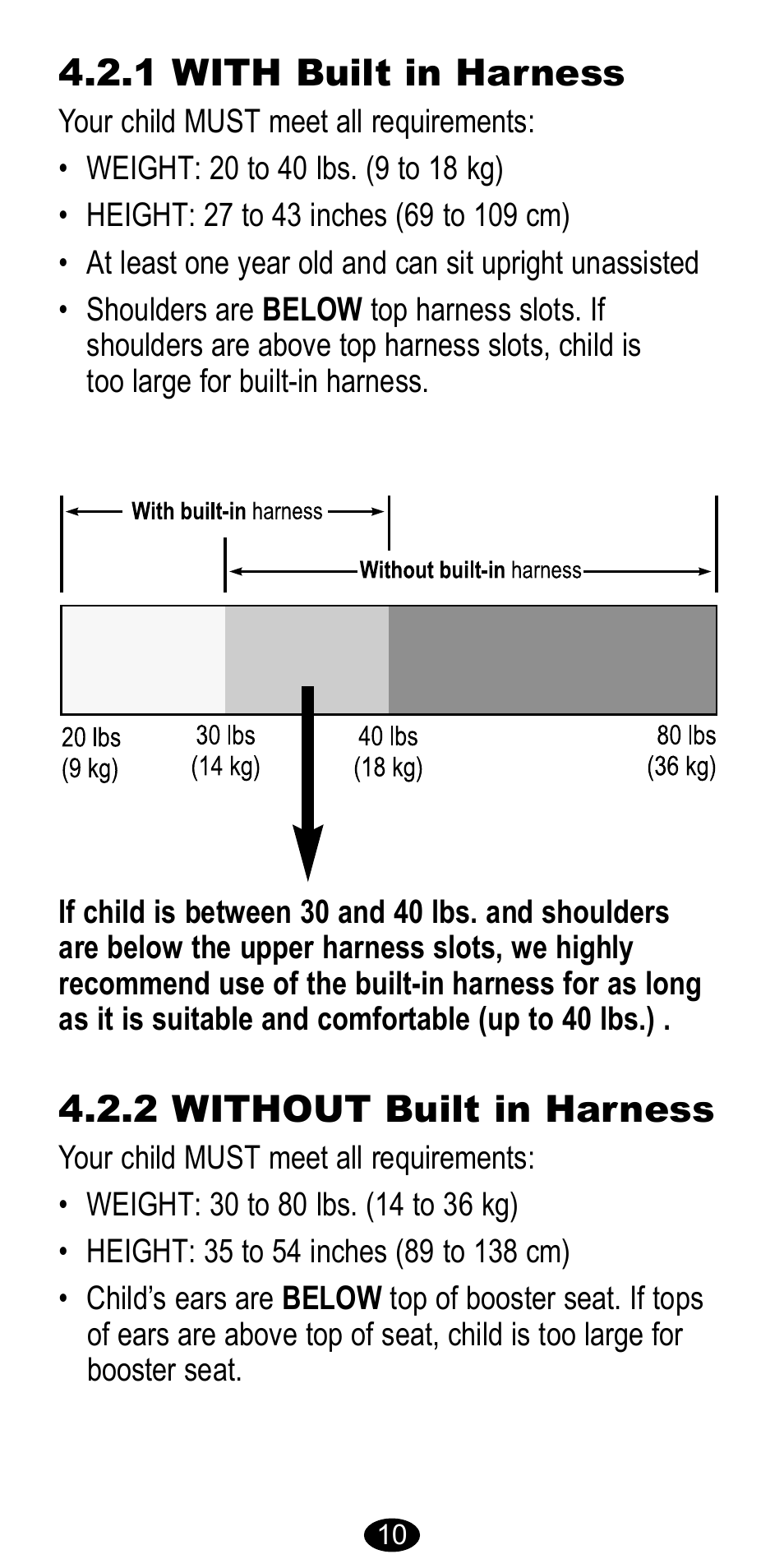 1 with built in harness, 2 without built in harness | Graco CarGo 8485 User Manual | Page 10 / 68