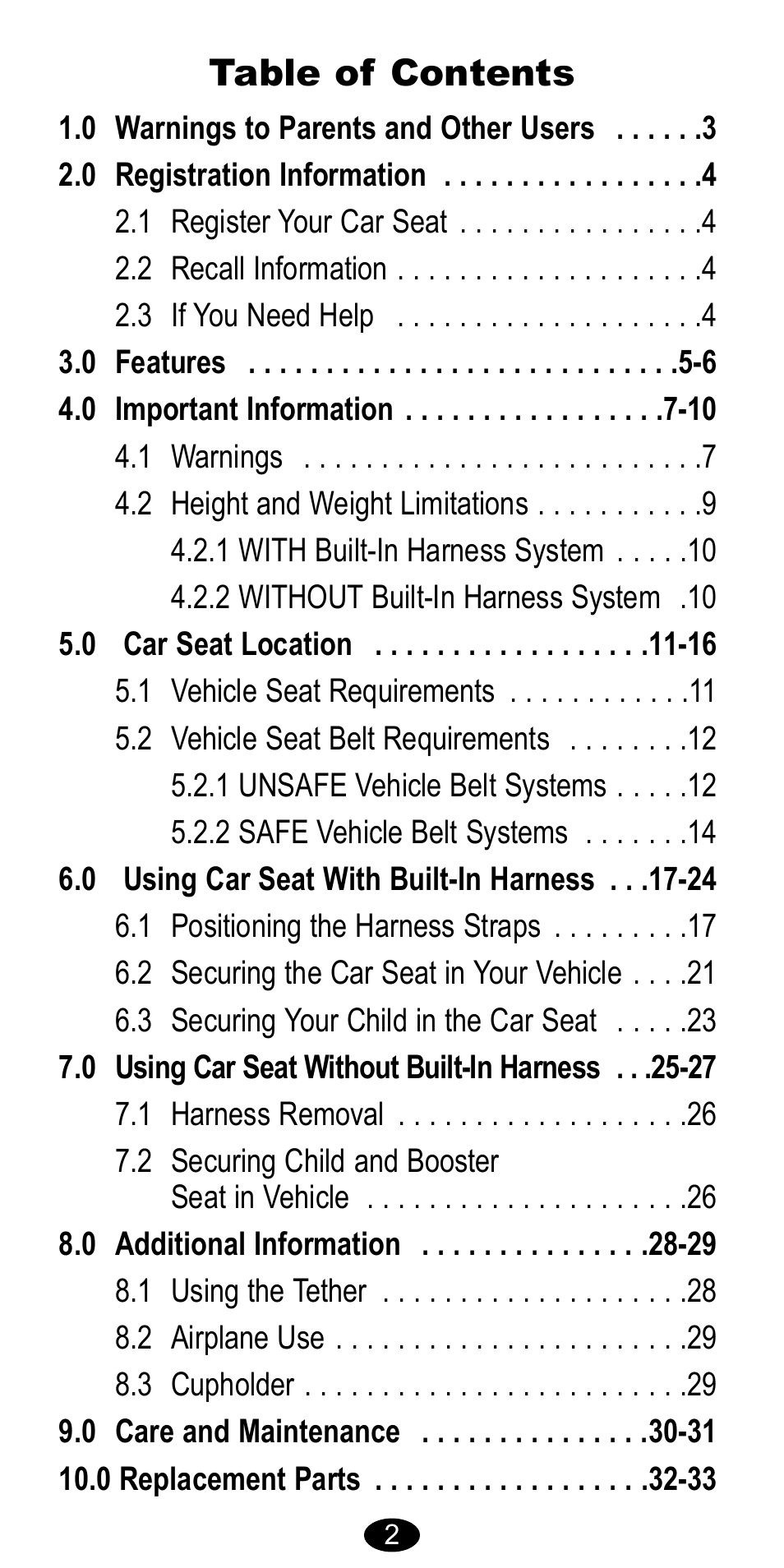 Graco CarGo 8485 User Manual | Page 2 / 68