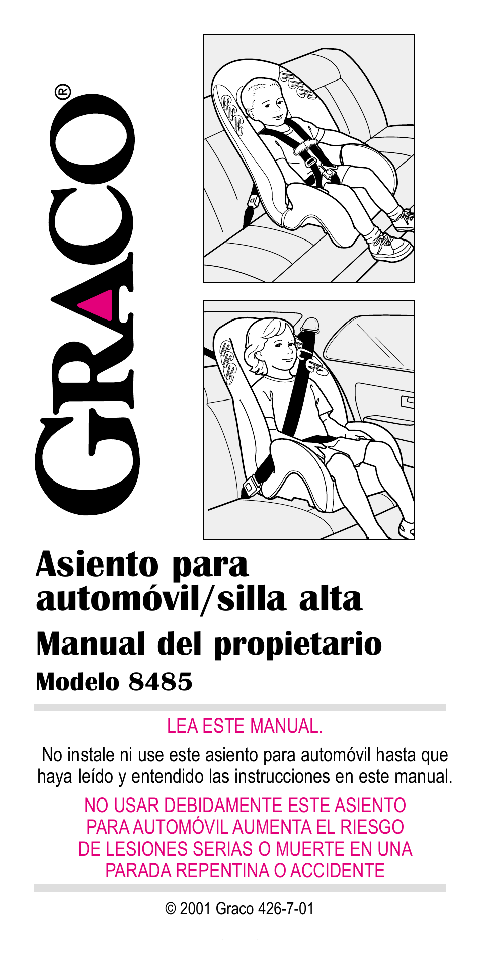 Asiento para automóvil/silla alta, Manual del propietario, Modelo 8485 | Graco CarGo 8485 User Manual | Page 35 / 68