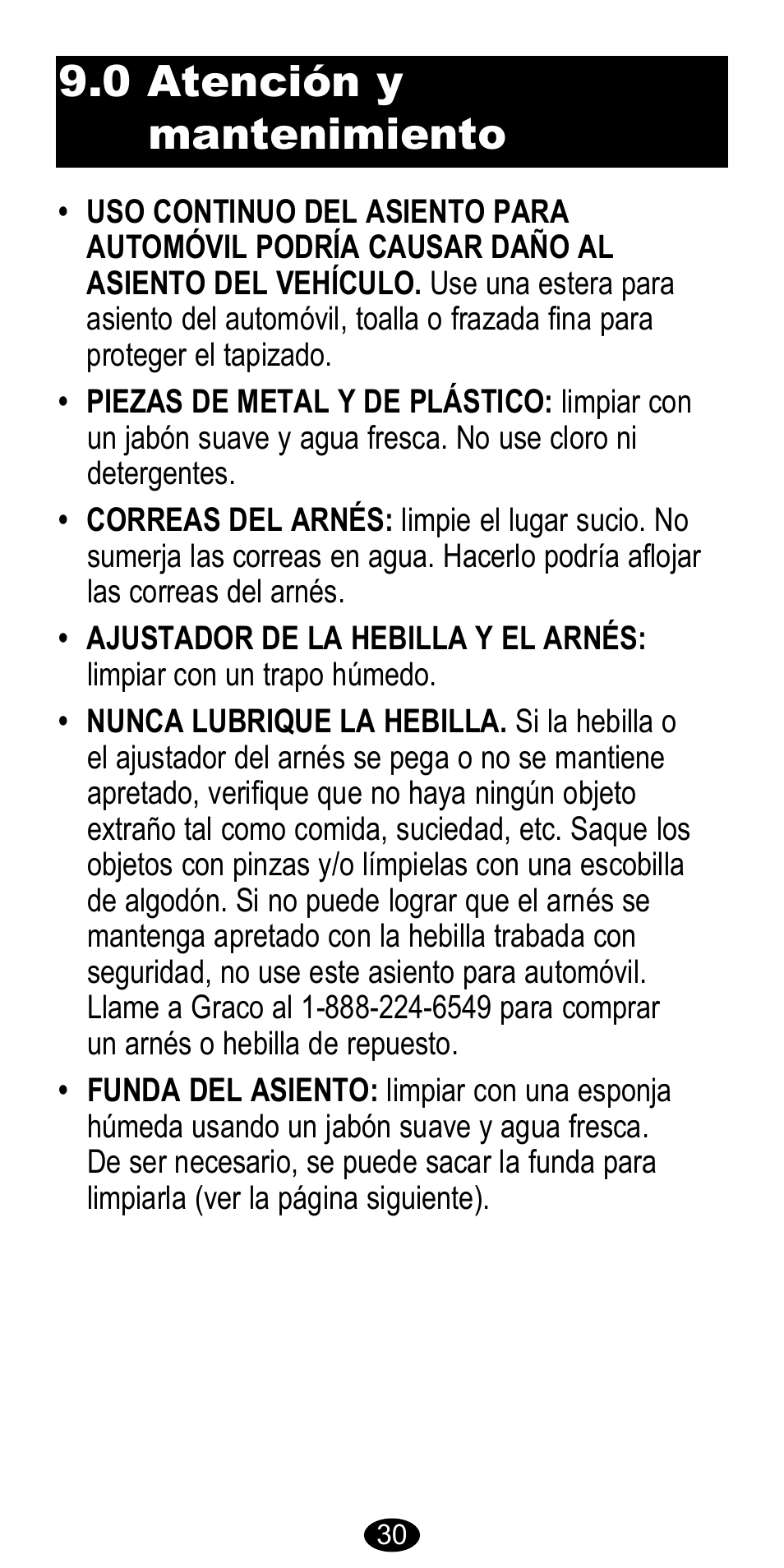 0 atención y mantenimiento | Graco CarGo 8485 User Manual | Page 64 / 68