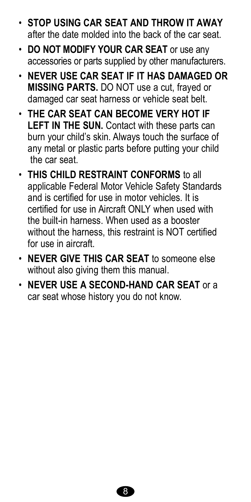 Graco CarGo 8485 User Manual | Page 8 / 68