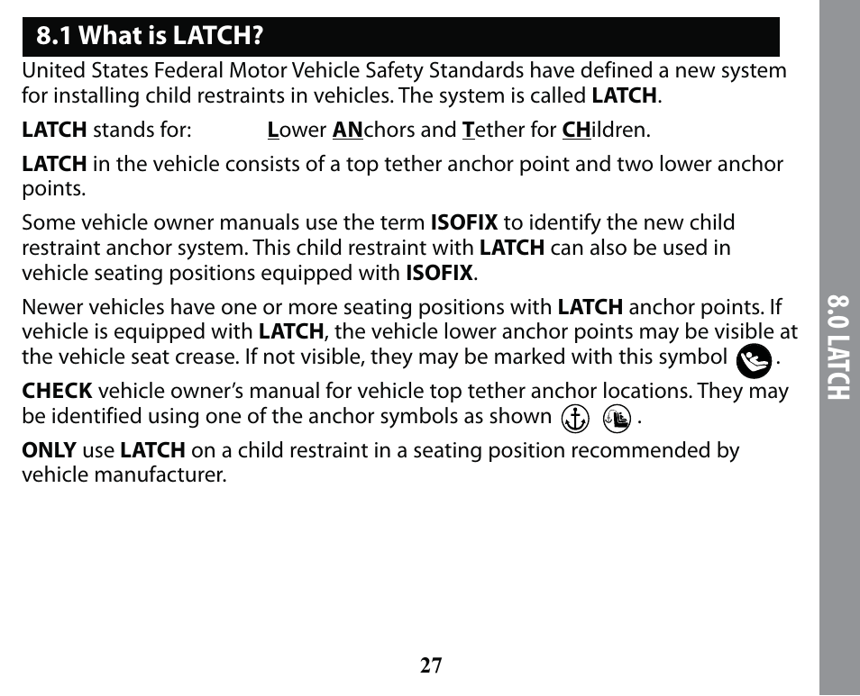 0 l at ch | Graco SMART SEAT PD163434A User Manual | Page 27 / 60