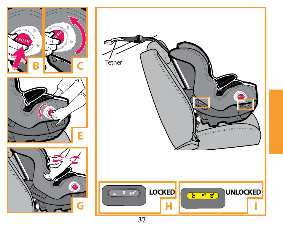 Ge c b | Graco SMART SEAT PD163434A User Manual | Page 37 / 60