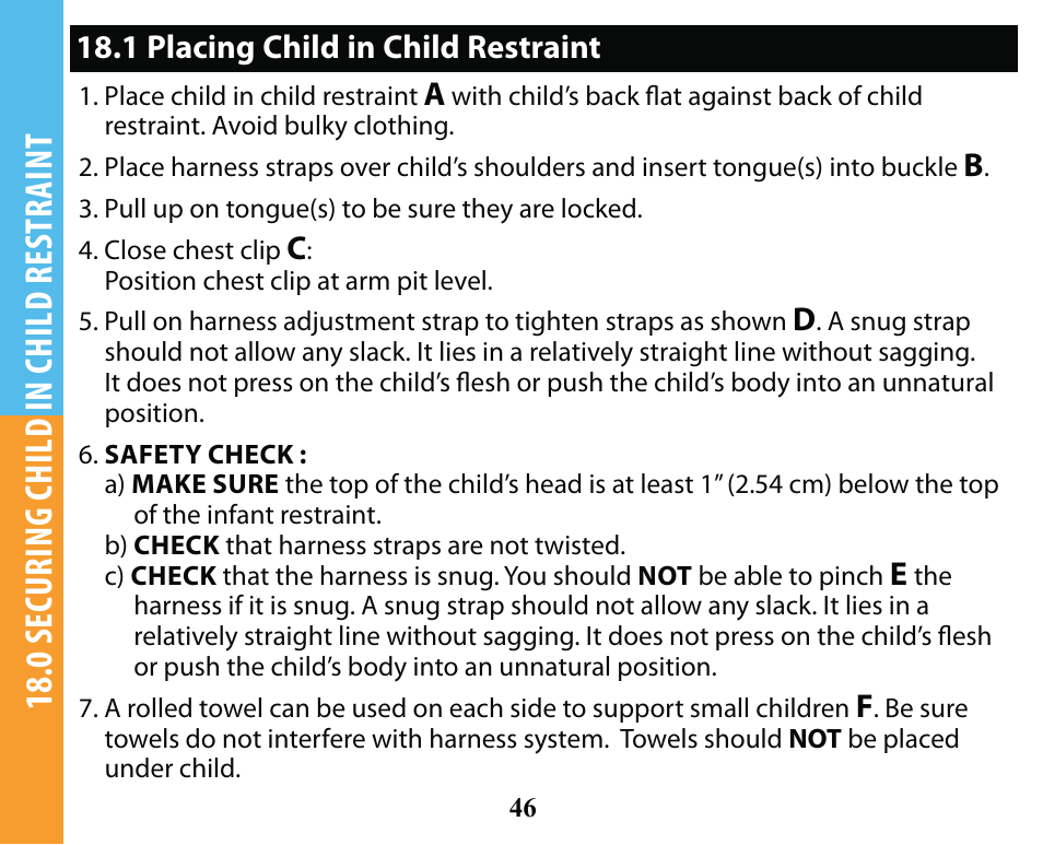 0 securing child in child restraint | Graco SMART SEAT PD163434A User Manual | Page 46 / 60