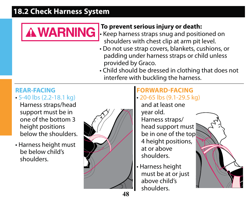 2 check harness system | Graco SMART SEAT PD163434A User Manual | Page 48 / 60