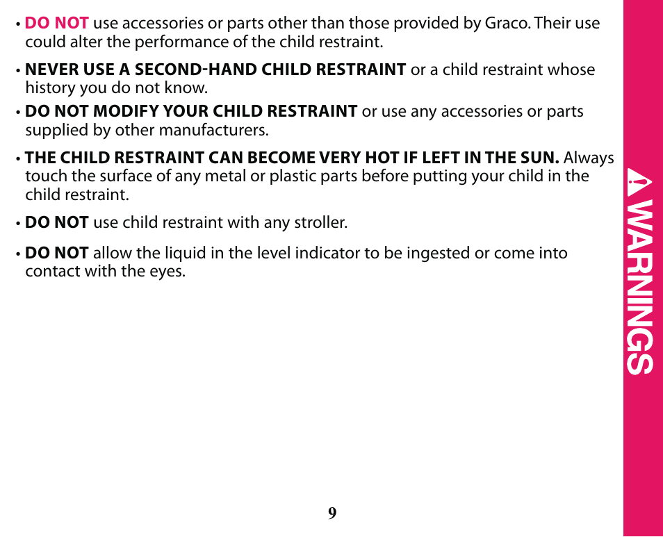 Graco SMART SEAT PD163434A User Manual | Page 9 / 60