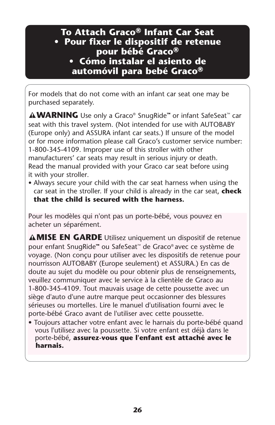 Mise en garde, Warning | Graco ISPA113AB User Manual | Page 26 / 128