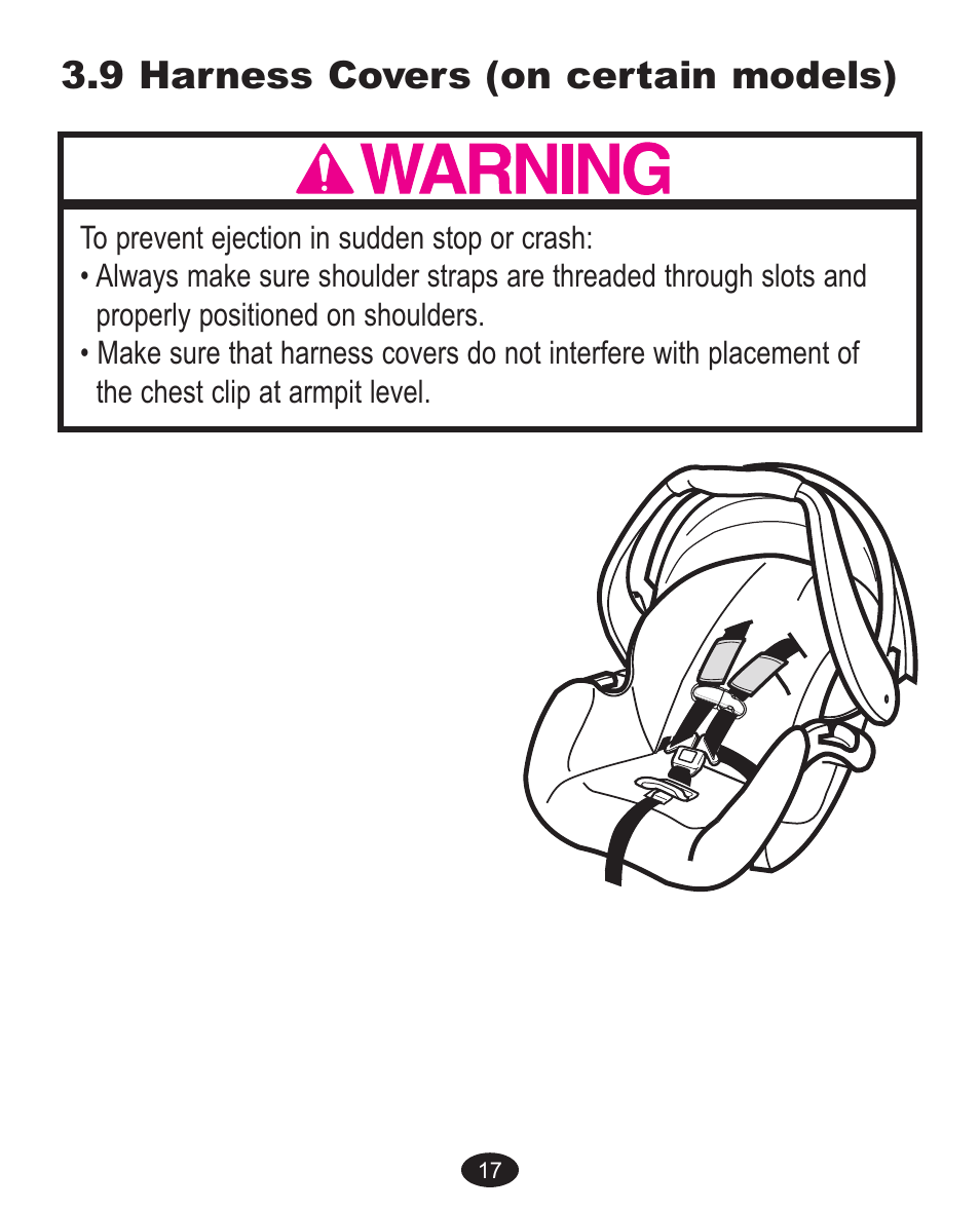 9 harness covers (on certain models) | Graco ISPA113AB User Manual | Page 49 / 128