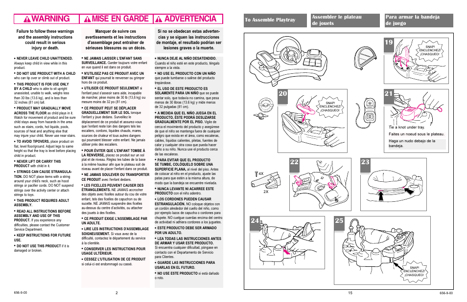 Warning advertencia mise en garde | Graco 4622 User Manual | Page 15 / 16