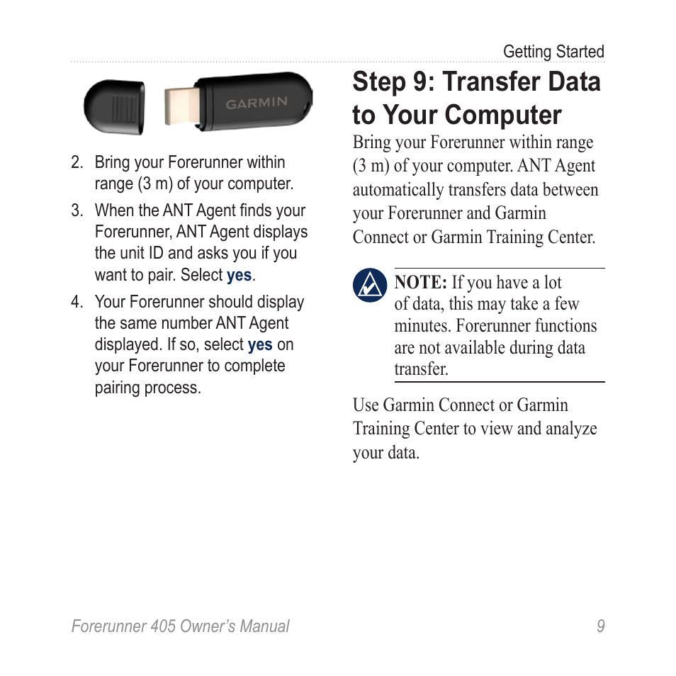 Step 9: transfer data to your computer, Step 9: transfer data to your, Computer | Graco 405 User Manual | Page 15 / 56