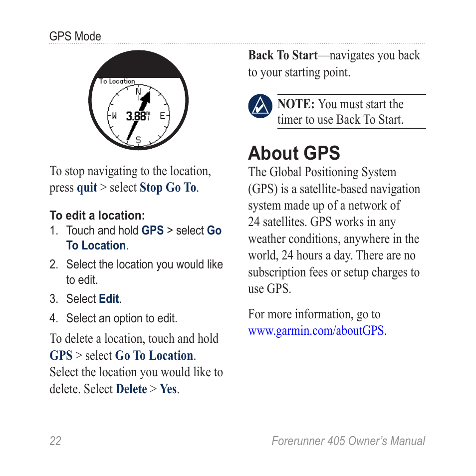 About gps | Graco 405 User Manual | Page 28 / 56
