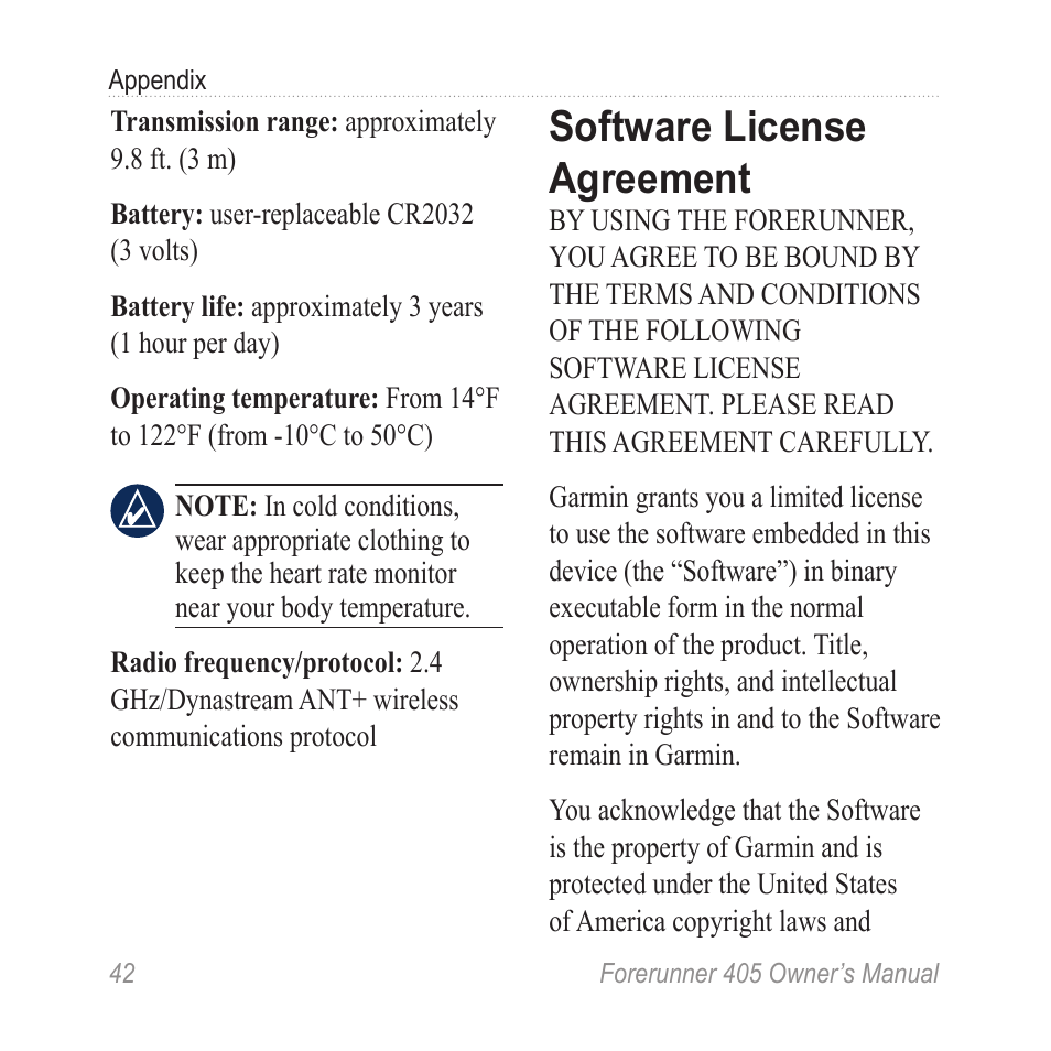 Software license agreement | Graco 405 User Manual | Page 48 / 56