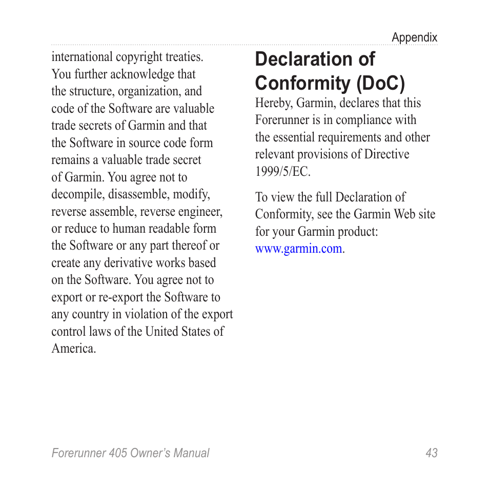 Declaration of conformity, Declaration of conformity (doc) | Graco 405 User Manual | Page 49 / 56