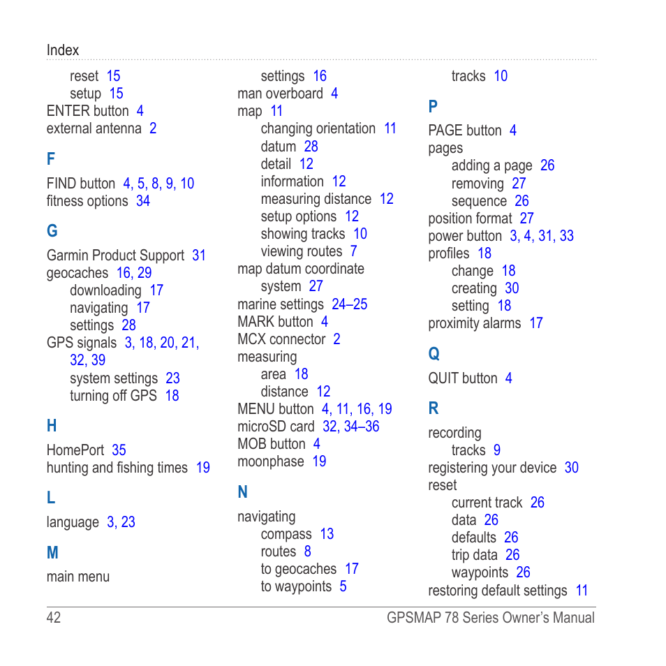 Garmin GPSMAP 78sc User Manual | Page 46 / 48