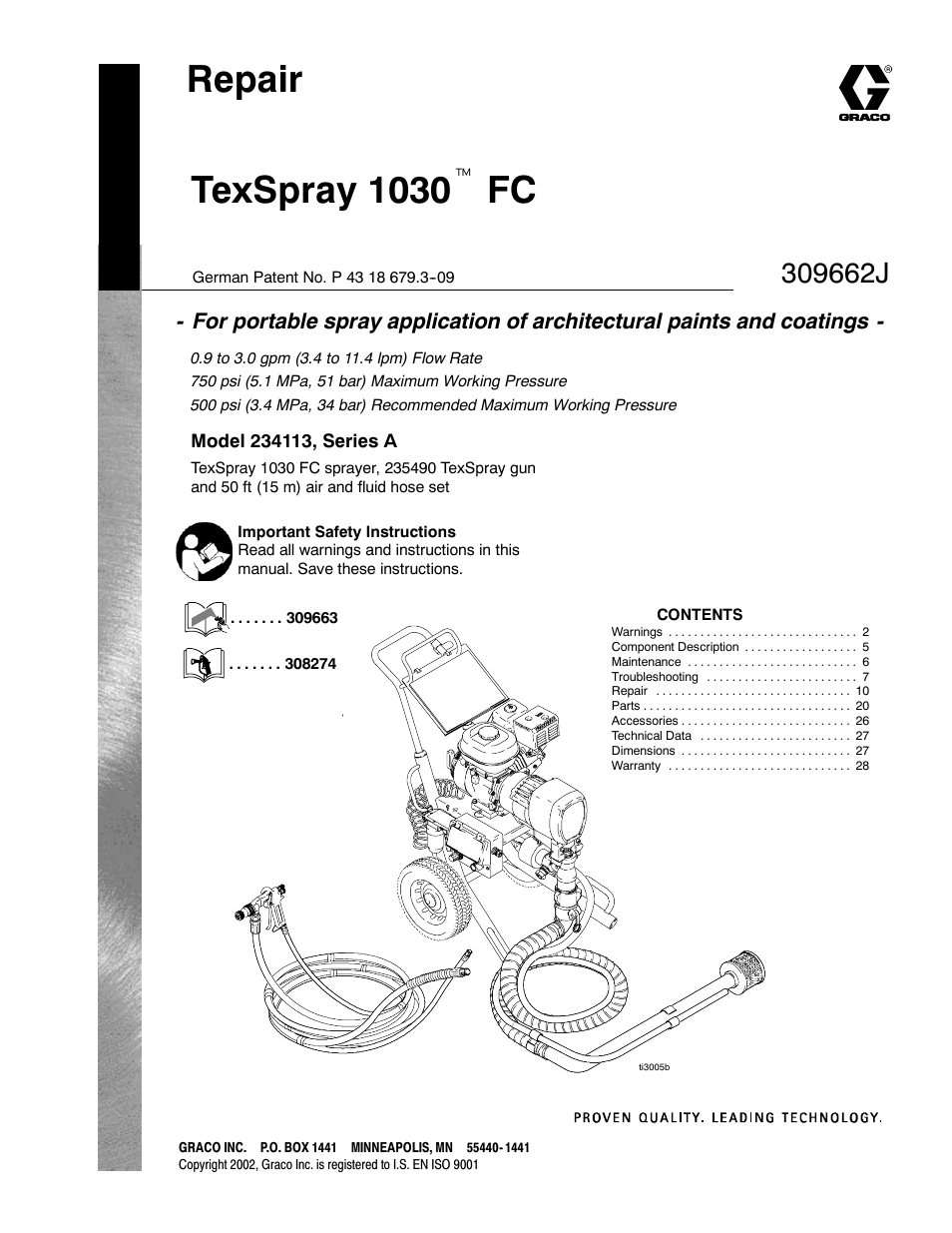 Graco TEXSPRAY 1030 User Manual | 28 pages