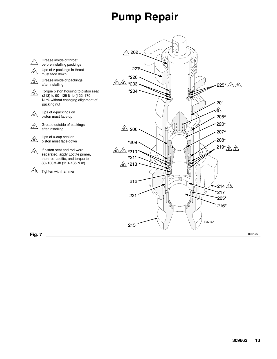 Pump repair | Graco TEXSPRAY 1030 User Manual | Page 13 / 28