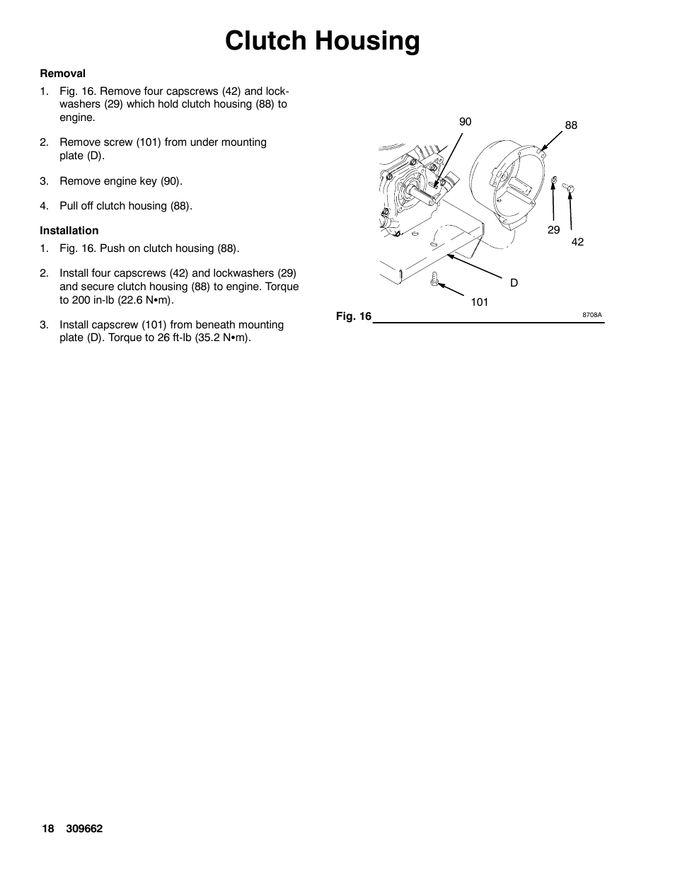 Clutch housing | Graco TEXSPRAY 1030 User Manual | Page 18 / 28